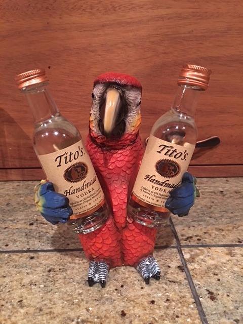 Parrot Salt and Pepper Set - Parrot holding salt and pepper