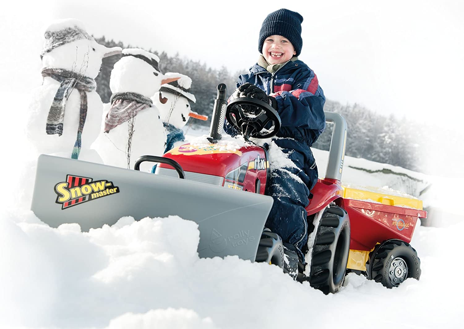 Rolly Toys Pedal Powered Snow Plow - Tractor Snow plow fire brigade truck