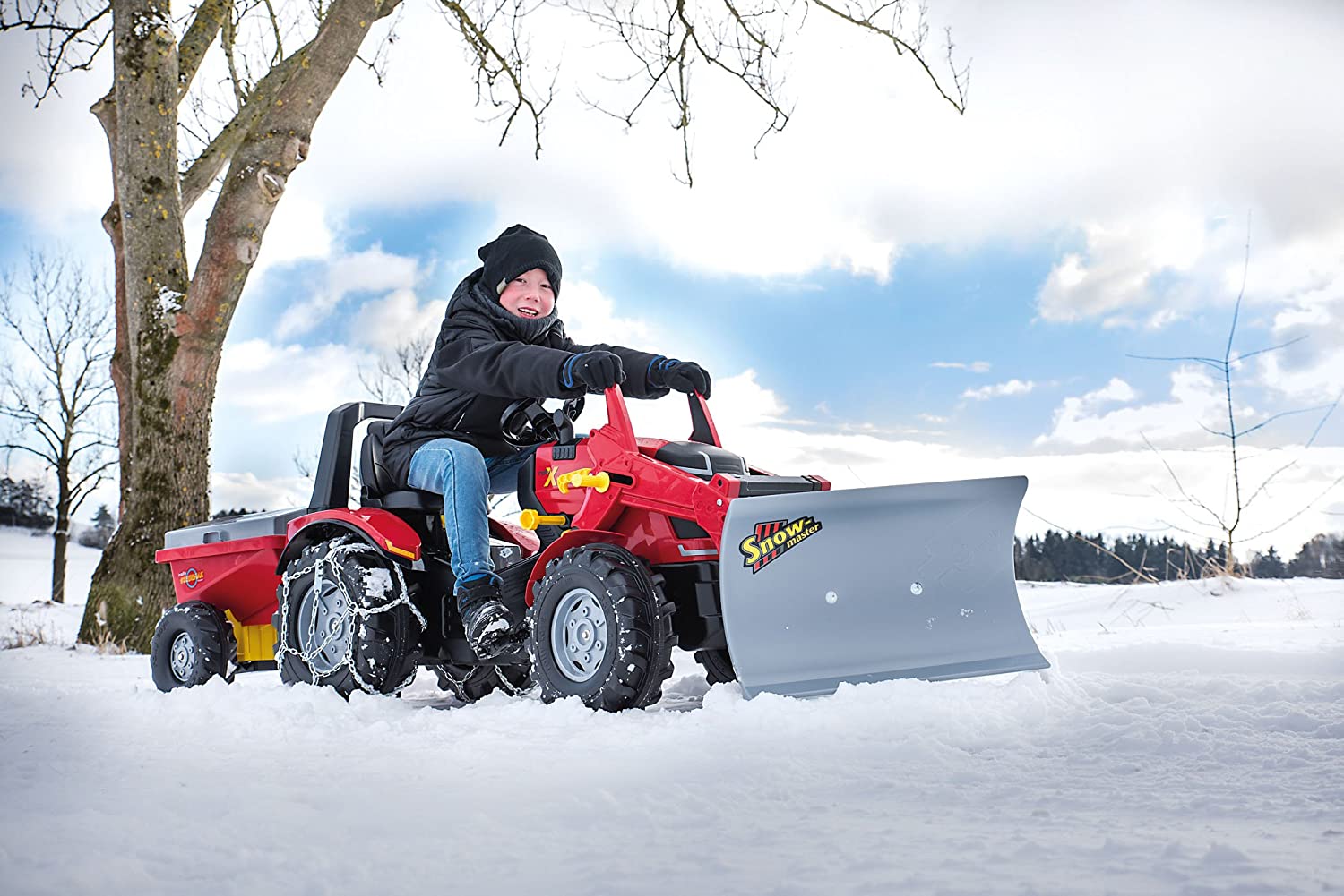 Rolly Toys Pedal Powered Snow Plow - Tractor Snow plow fire brigade truck