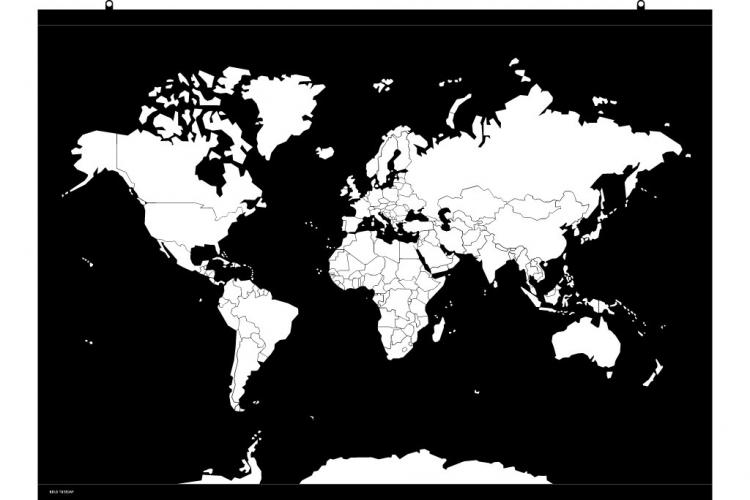 Peel Away Travel Map - Peel Off Travel Map Poster - Black Matte