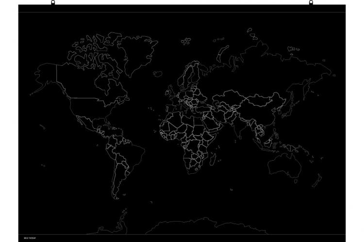 Peel Away Travel Map - Peel Off Travel Map Poster - Black Matte