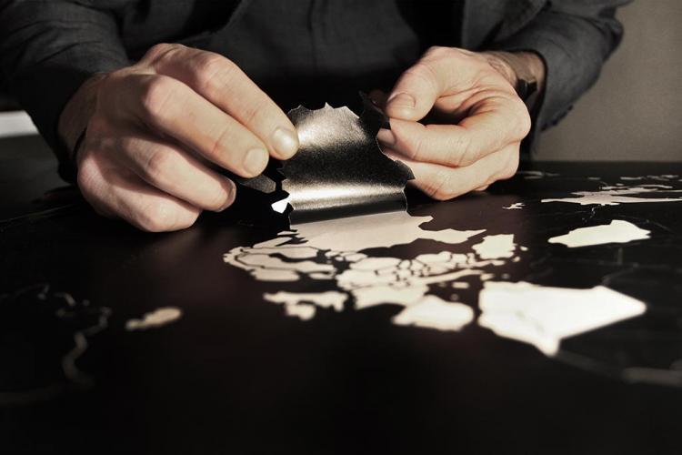 Peel Away Travel Map - Peel Off Travel Map Poster - Black Matte