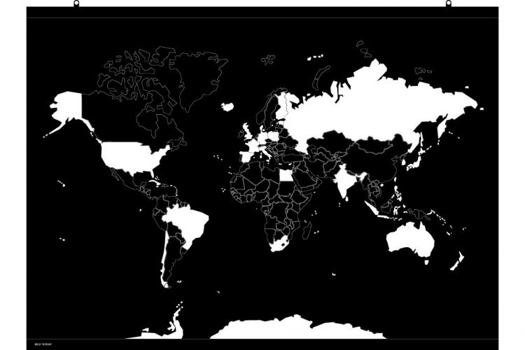Peel Away Travel Map - Peel Off Travel Map Poster - Black Matte