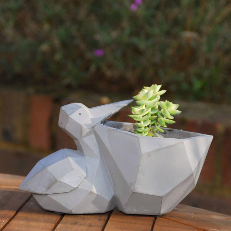 Geometric Pelican Flower Pot - Pelican mouth planter
