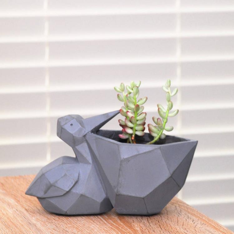 Geometric Pelican Flower Pot - Pelican mouth planter