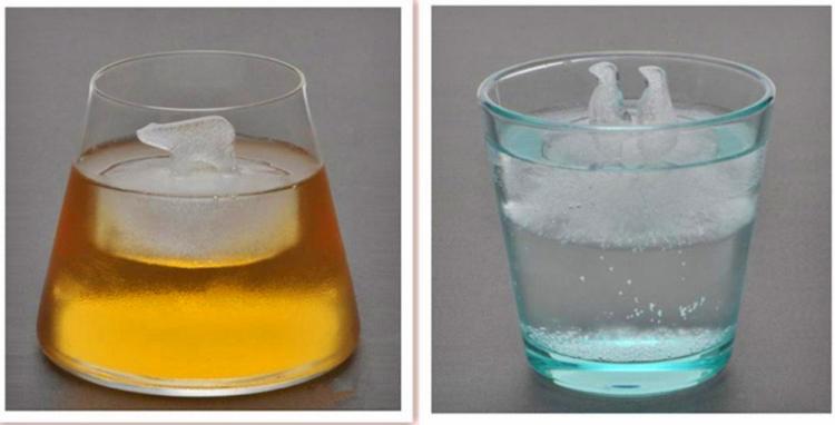 Arctic Ice Molds Show Polar Bears and Penguins Walking On Glaciers - Polar bear and penguins ice cube molds