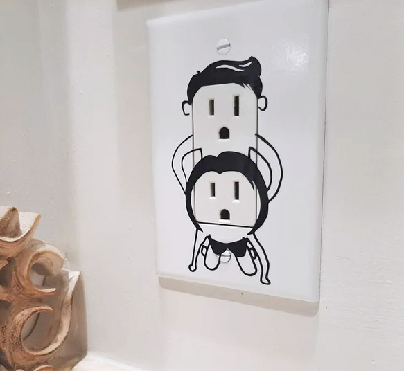naughty outlet cover decal