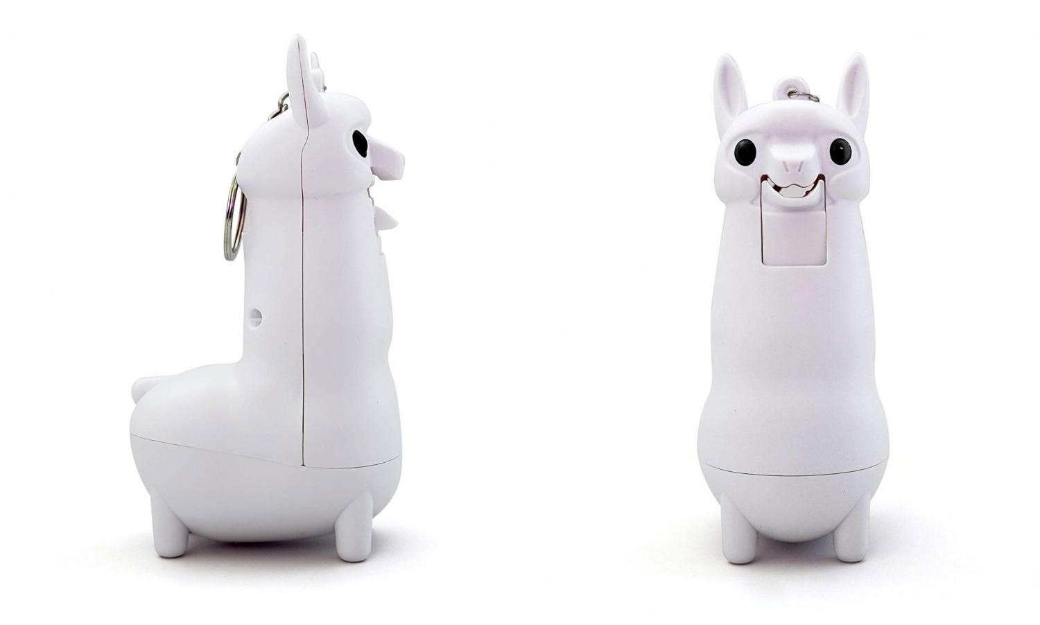 Pepper Spray Spitting Llama Keychain - Cute llama shaped pepper spray mase self defense weapon