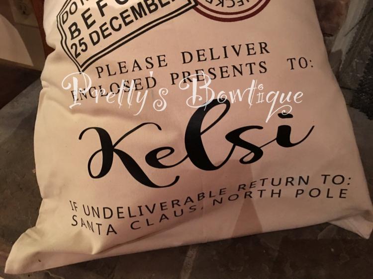 Personalized Gift Sacks From Santa - Custom Child's name Santa Chistmas present bag