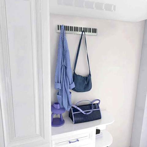 Piano Keys Coat Rack - Wall-Mounted Coat Hook keyboard keys coat rack