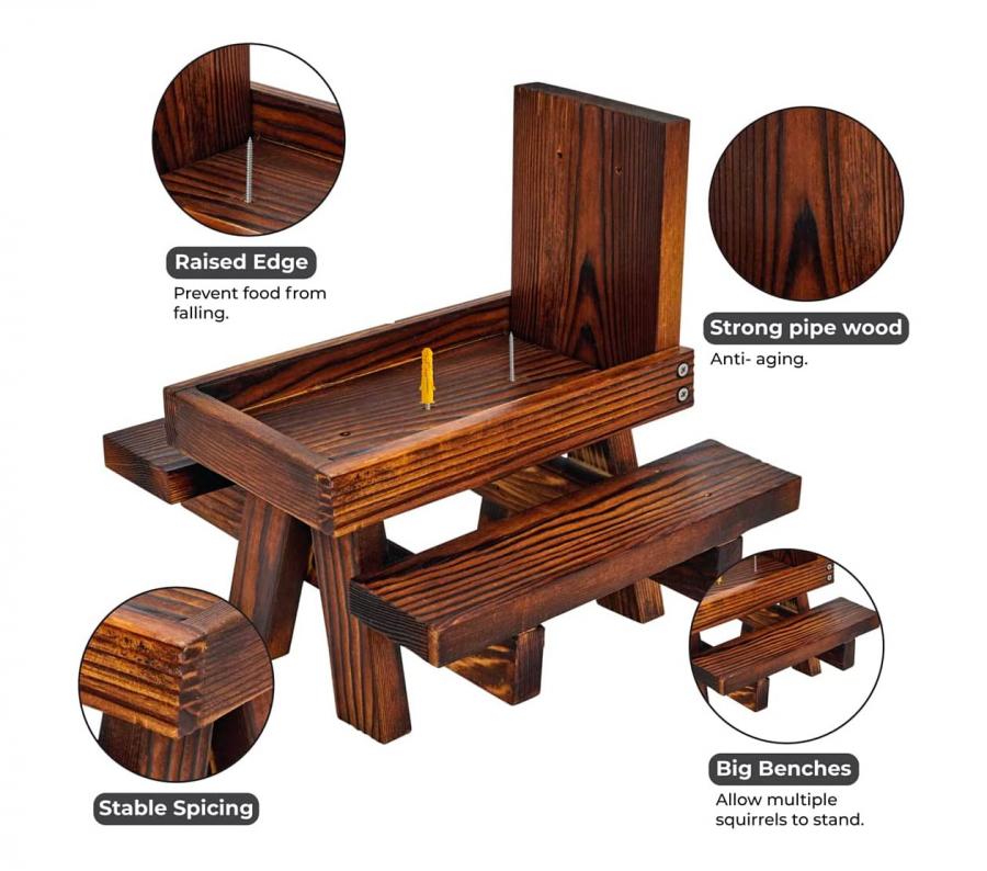 Picnic Table Squirrel Feeder With Umbrella