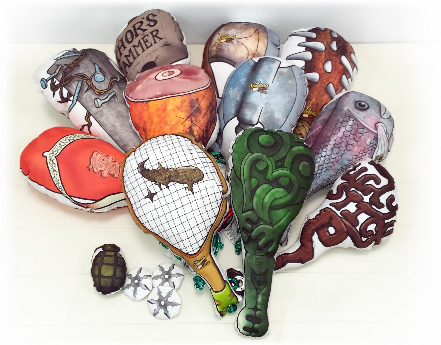 Pillow Fight Weapons - Soft weapon shaped pillows for pillow fights