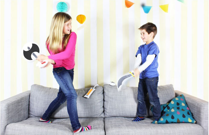 Pillow Fight Weapons - Soft weapon shaped pillows for pillow fights