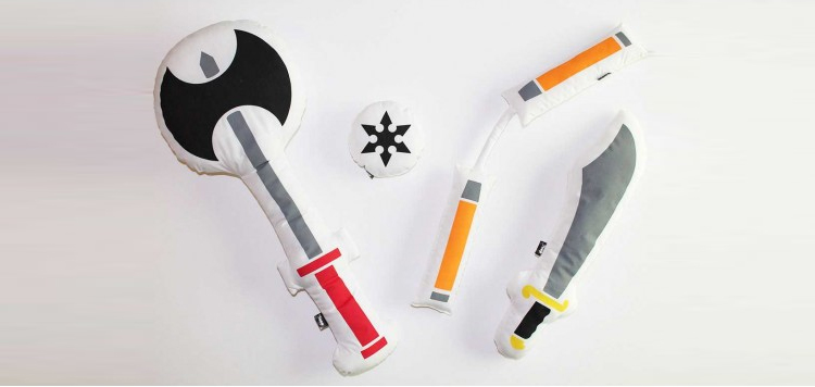 Pillow Fight Weapons - Soft weapon shaped pillows for pillow fights