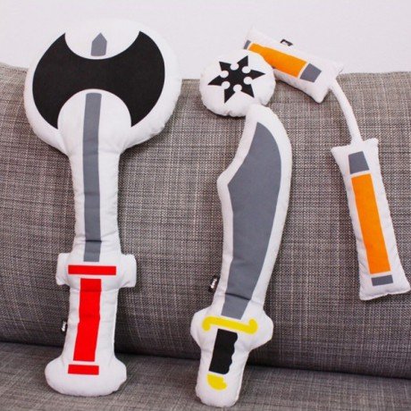 Pillow Fight Weapons - Soft weapon shaped pillows for pillow fights