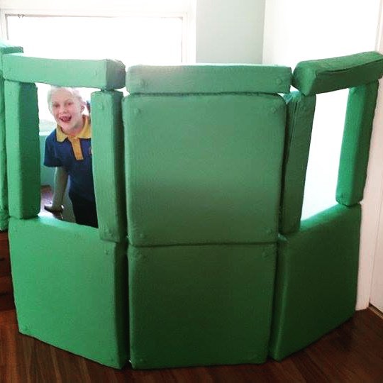 Magnetic Pillow Fort Cushions Pack Away Into an Ottoman When Not In Use - Squishy forts fort cushions