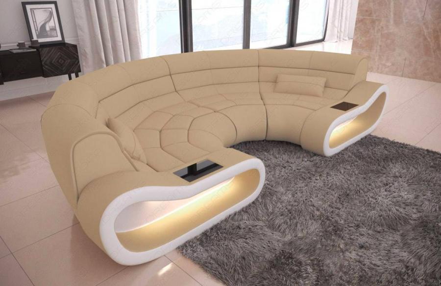 Futuristic Half-Circle Gaming Couch With LED Lights