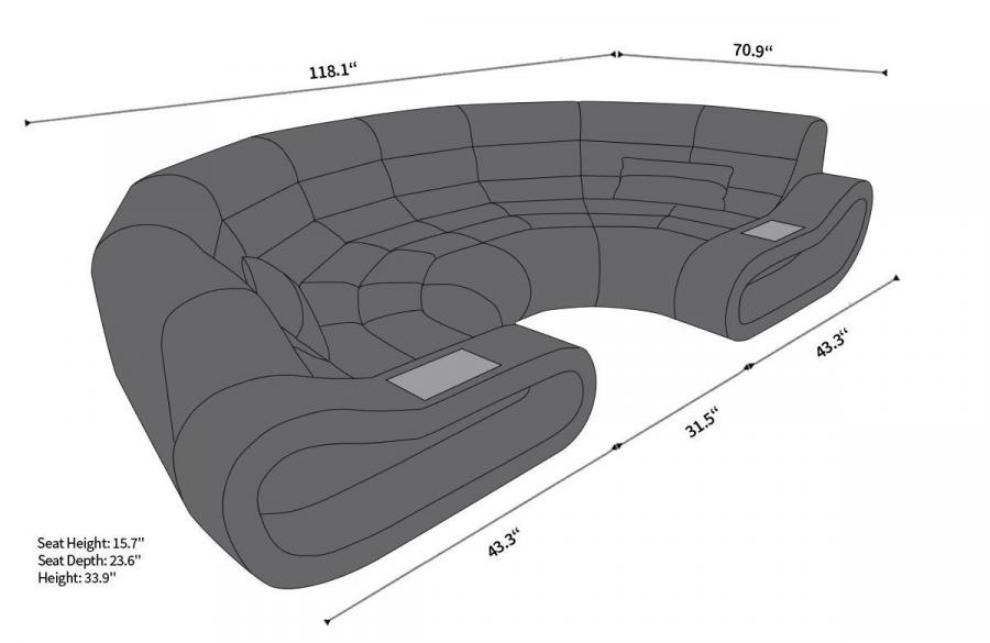 Futuristic Half-Circle Gaming Couch With LED Lights