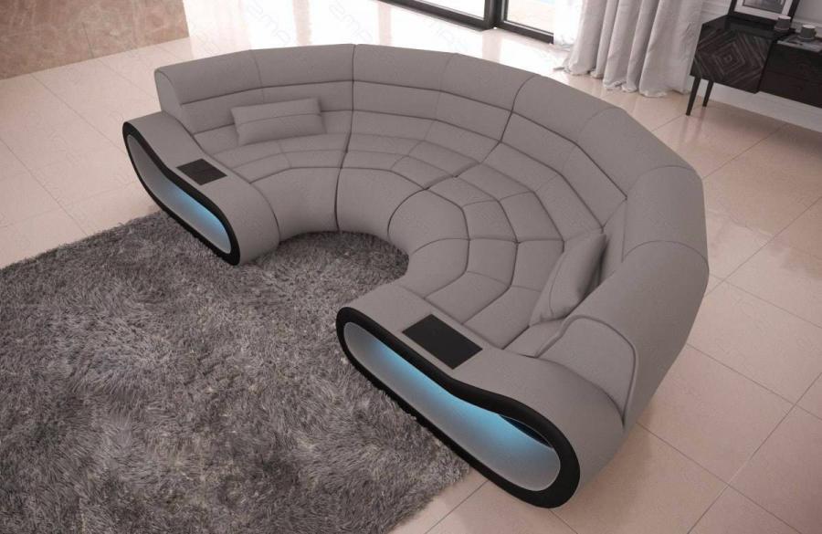Futuristic Half-Circle Gaming Couch With LED Lights