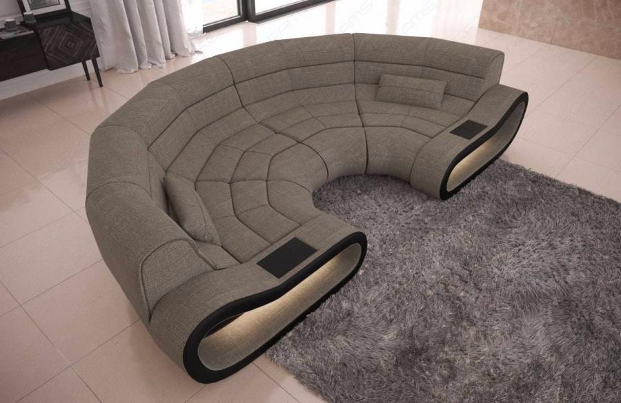 Futuristic Half-Circle Gaming Couch With LED Lights