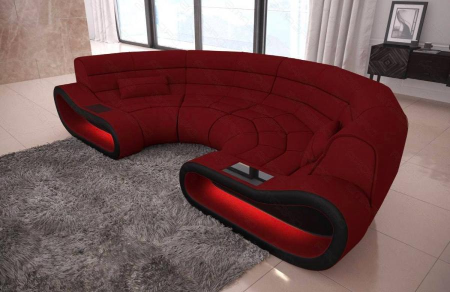 Futuristic Half-Circle Gaming Couch With LED Lights