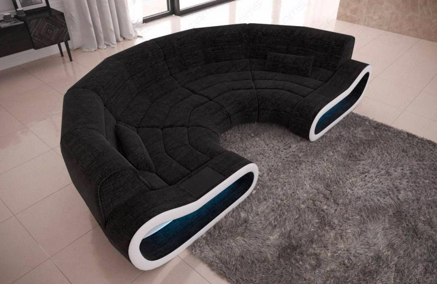 Futuristic Half-Circle Gaming Couch With LED Lights