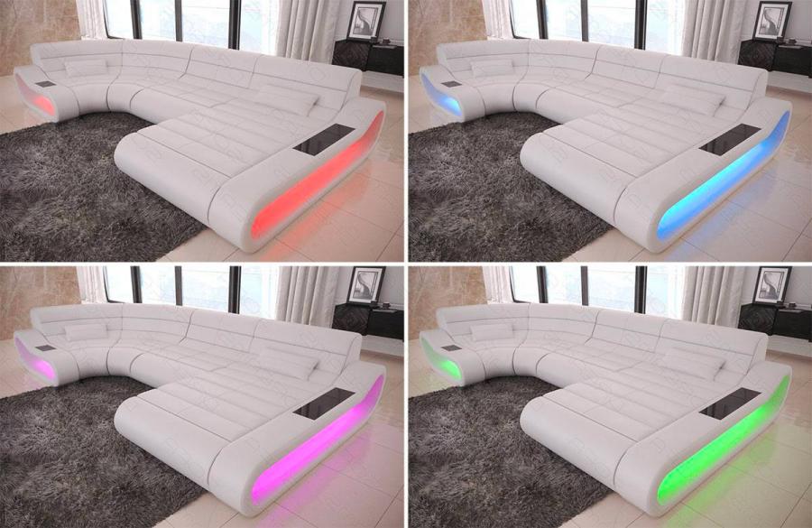 Futuristic Half-Circle Gaming Couch With LED Lights