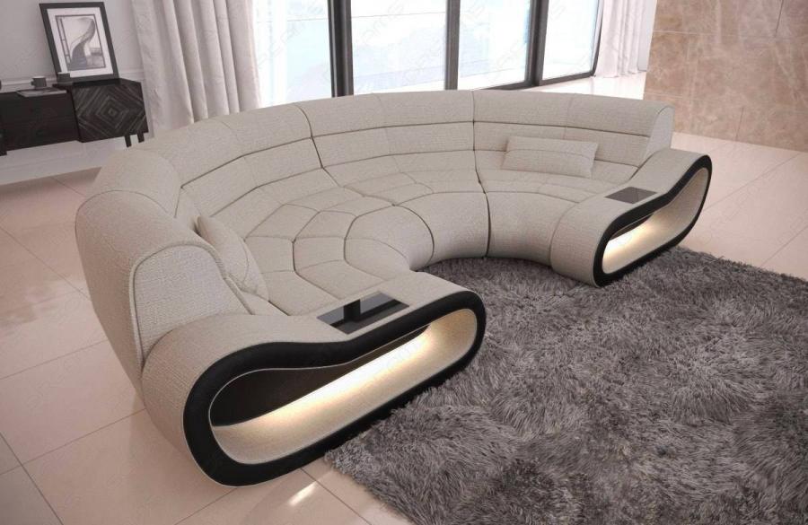 Futuristic Half-Circle Gaming Couch With LED Lights