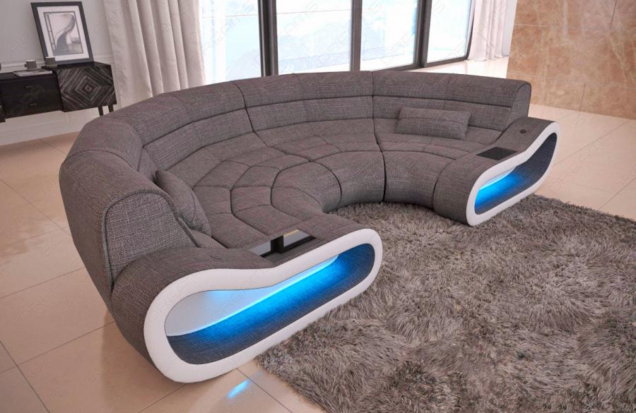 Futuristic Half-Circle Gaming Couch With LED Lights