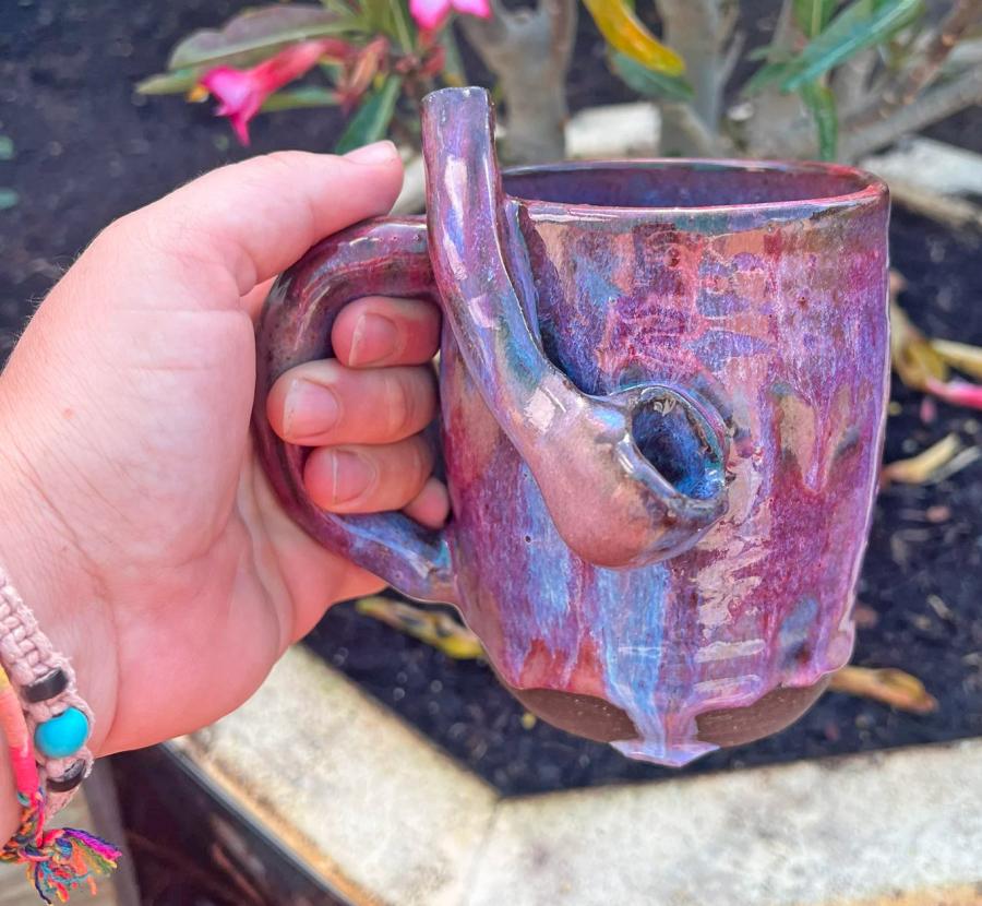 Wake N Bake Coffee Mug With Weed Pipe