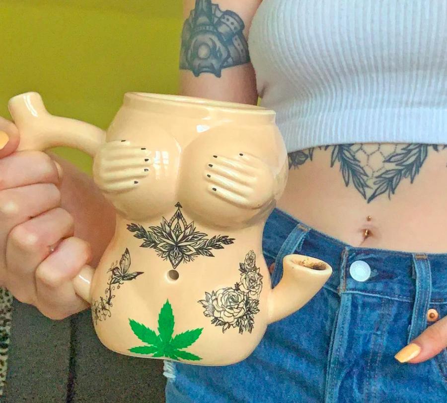 Wake N Bake Coffee Mug With Weed Pipe