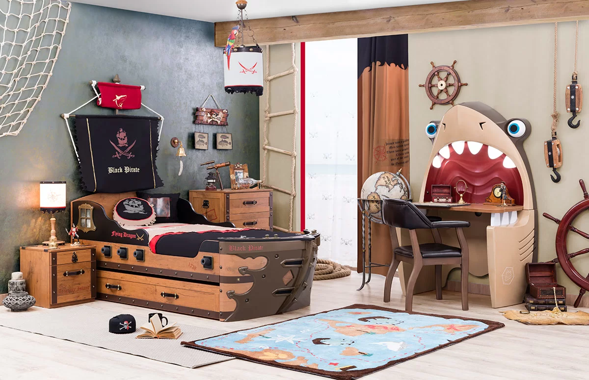 Cilek Pirate Shark Kid's Desk - Children's pirate themed bedroom set