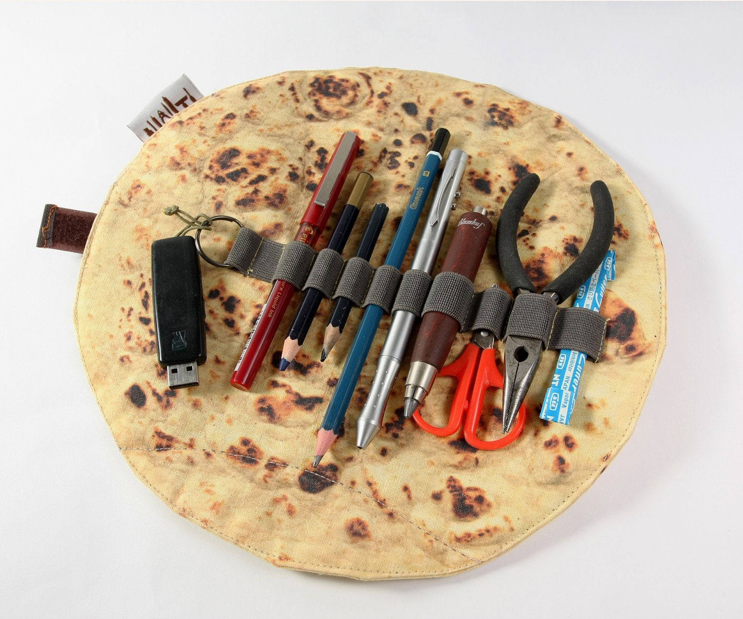 Pita Bread Art Supply Holder - Burrito roll pencil case