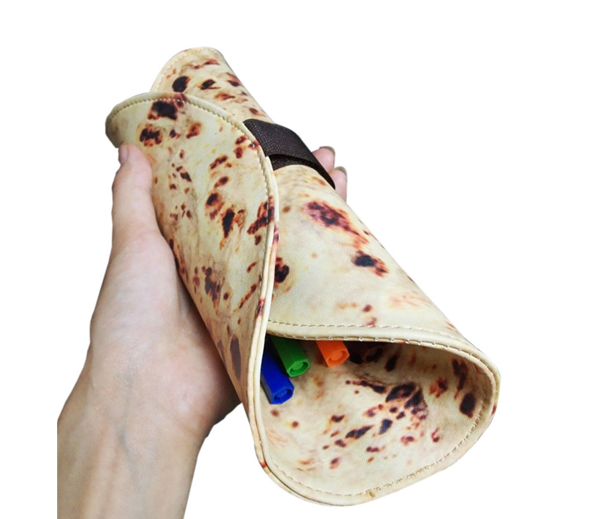 Pita Bread Art Supply Holder - Burrito roll pencil case