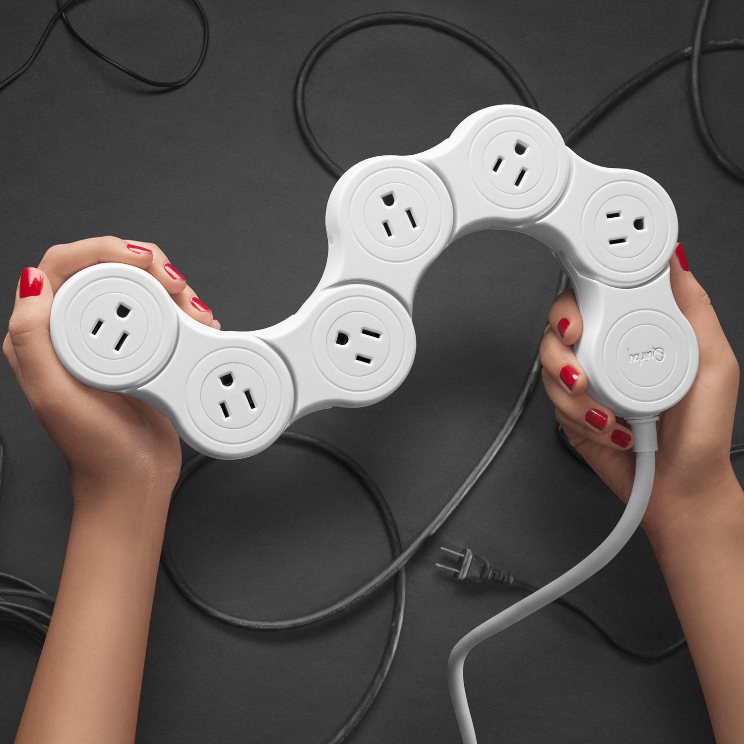 Pivot Power Strip Surge Protector - Bendable surge protector