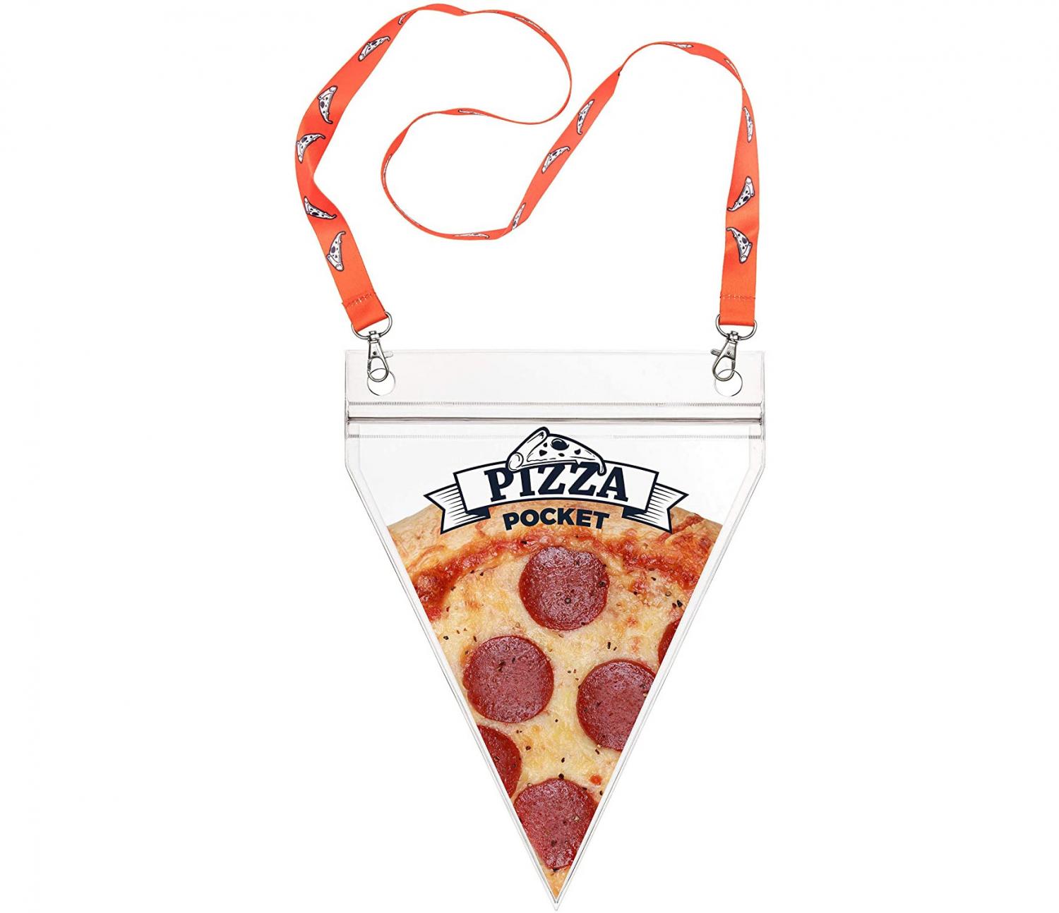 Pizza Pouch Lanyard - Pizza Pocket Carry an extra slice of pizza around your neck
