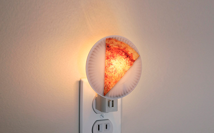 Pizza Slice on Paper Plate Night Light