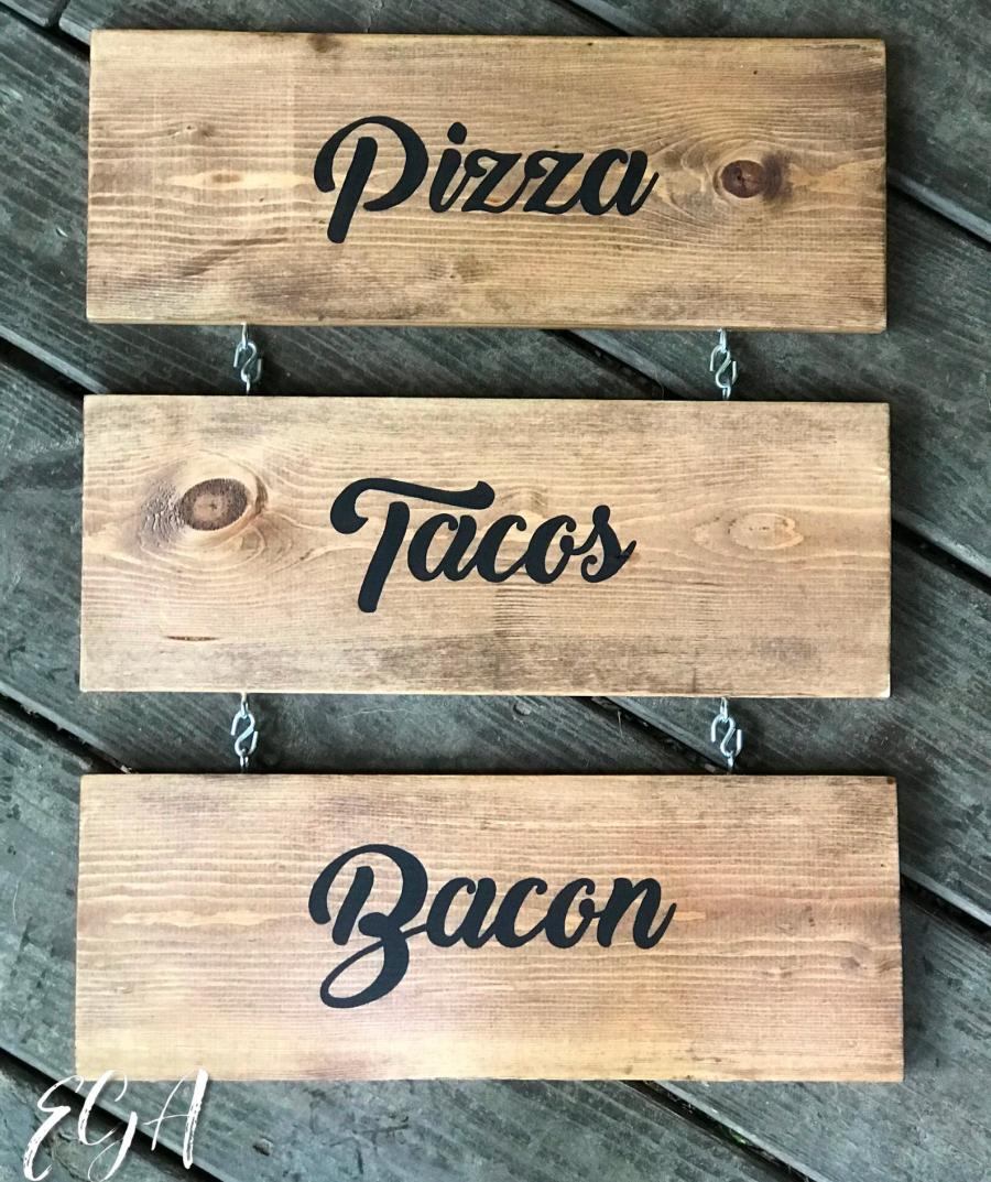 Pizza Tacos Bacon Wall Decal - Funny Live Laugh Love Parody meme decal