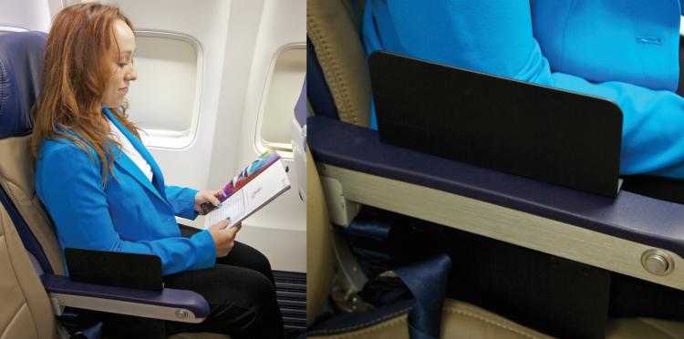 Create-a-Space portable airplane seat divider - Plane armrest divider