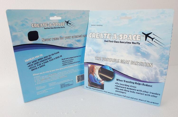 Create-a-Space portable airplane seat divider - Plane armrest divider