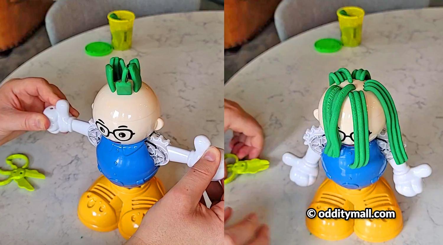 Play-Doh Barber Shop Lets Your Kids Grow, Style, and Cut Hairdos -Play-dough hair salon toy