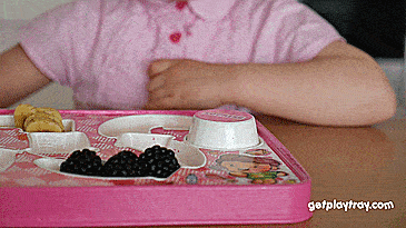 PlayTray Kids Food Tray Makes Mealtime Fun - Kids food tray with surprise toy at end