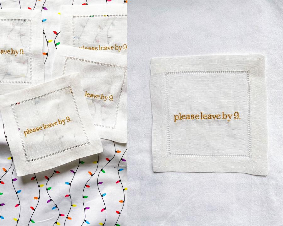 Please leave by 9 funny party napkins