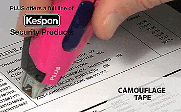 Plus Guard Rolling Black-Out Stamp - Random letters stamp out personal information, names, addresses, and confidential documents