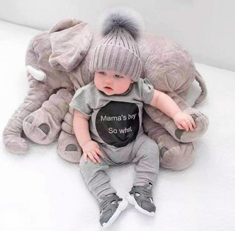 Plush Baby Elephant -Baby snuggling an elephant - Elephant pillow for babies