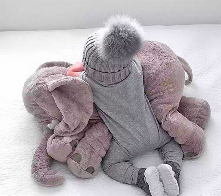 Plush Baby Elephant -Baby snuggling an elephant - Elephant pillow for babies
