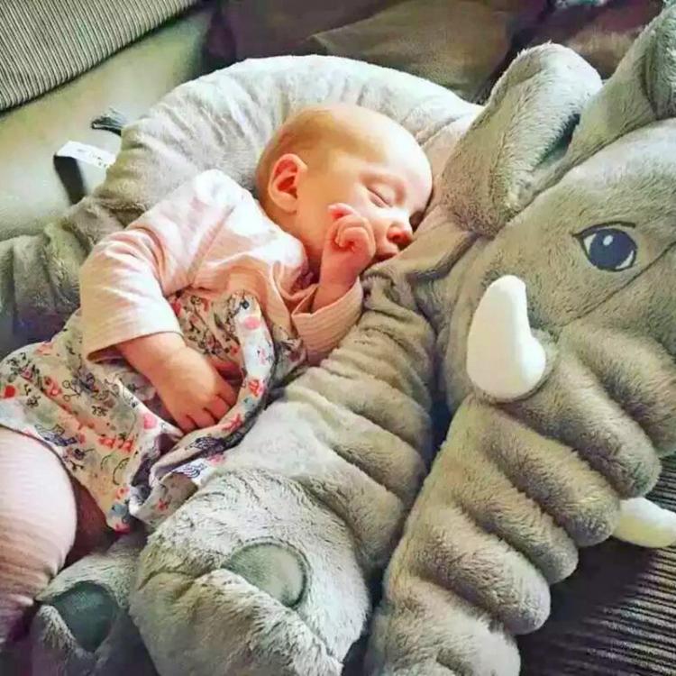 Plush Baby Elephant -Baby snuggling an elephant - Elephant pillow for babies