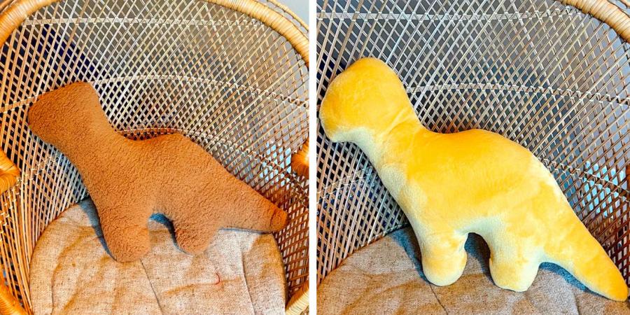 Plush Dinosaur Shaped Chicken Nuggets Pillows