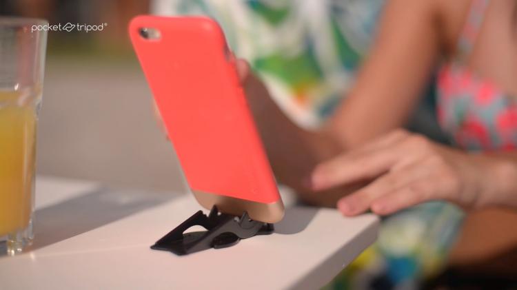 Pocket Tripod - Phone Mount Folds Down To Fit In Your Wallet - Tiny Portable phone mount/tripod