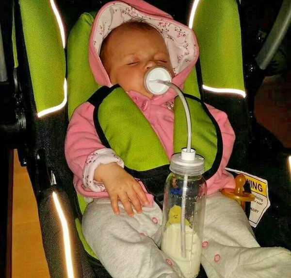 Podee Hands-Free Baby Bottle Feeder System - Long tube pacifier bottle feeder - car seat hands-free baby feeder